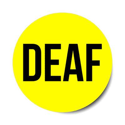 deaf yellow stickers, magnet