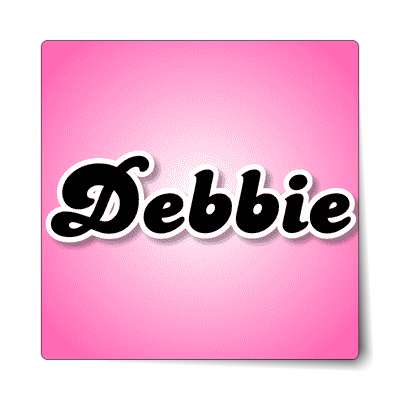 debbie female name pink sticker
