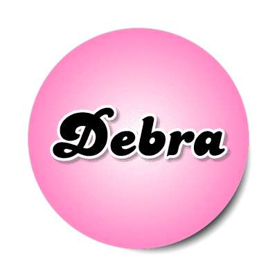 debra female name pink sticker