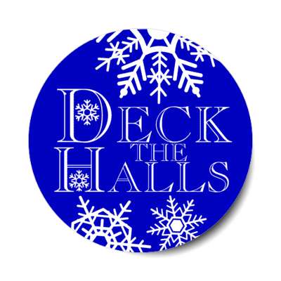 deck the halls deep blue flakes sticker