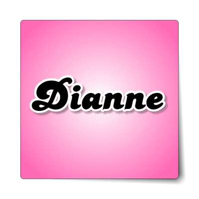 dianne female name pink sticker