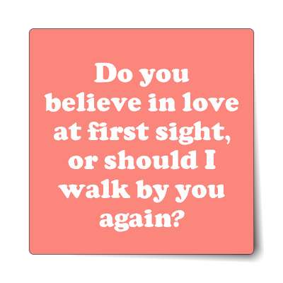 do you believe in love at first sight or should i walk by you again sticker