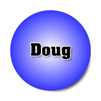 doug male name blue sticker