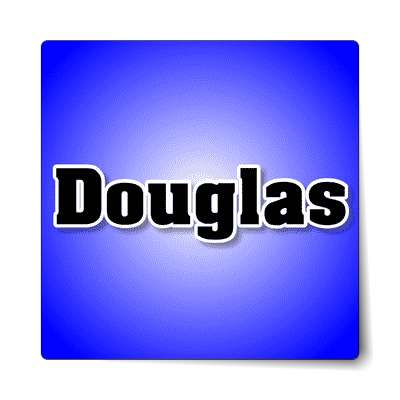 douglas male name blue sticker