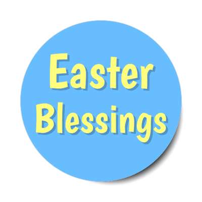 easter blessings bright blue sticker