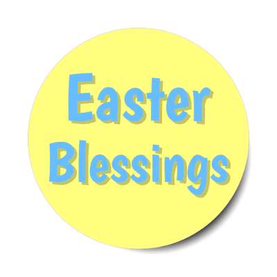 easter blessings bright yellow sticker