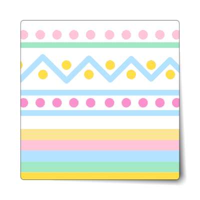 easter egg design zig zag dots white sticker