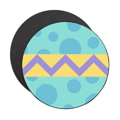 easter egg design zig zag polka dots green pastel magnet