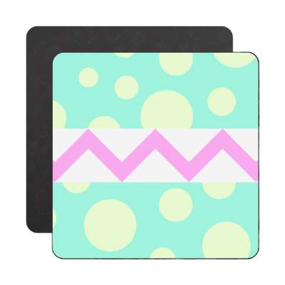 easter egg design zig zag polka dots pastel green yellow magnet