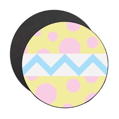 easter egg design zig zag polka dots pastel yellow magnet