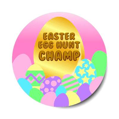 easter egg hunt champ hot pink sky sticker