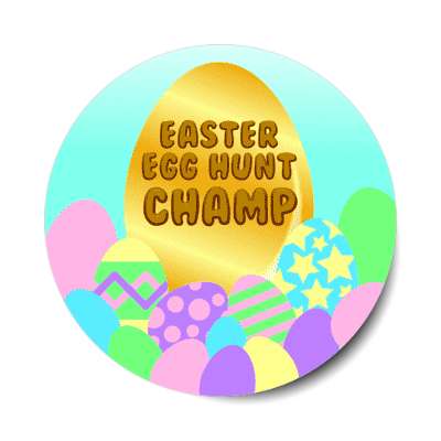 easter egg hunt champ sky aqua sticker