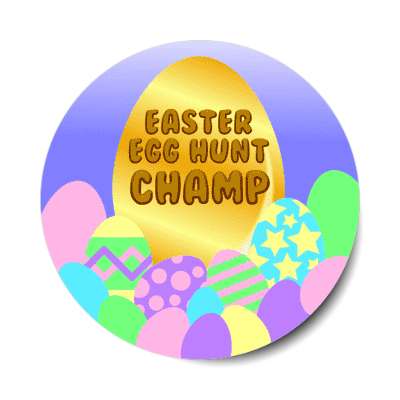 easter egg hunt champ sky blue sticker