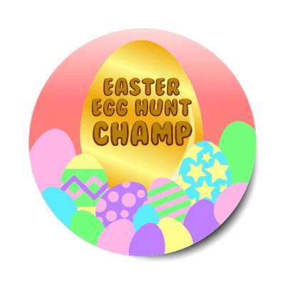 easter egg hunt champ sky pink sticker