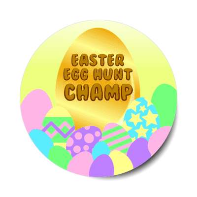 easter egg hunt champ sky yellow sticker