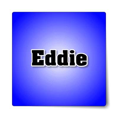 eddie male name blue sticker