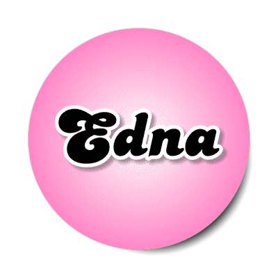 edna female name pink sticker
