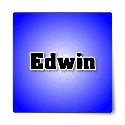 edwin male name blue sticker