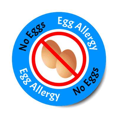 egg allergy red slash blue stickers, magnet