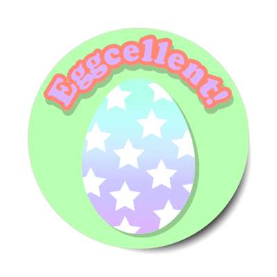 eggcellent pastel green sticker