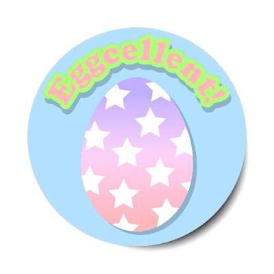 eggcellent sky blue sticker