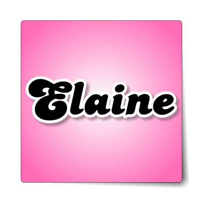 elaine female name pink sticker