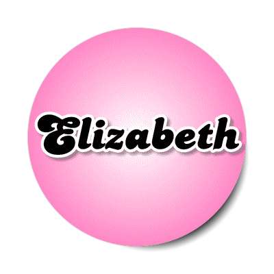 elizabeth female name pink sticker