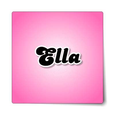 ella female name pink sticker