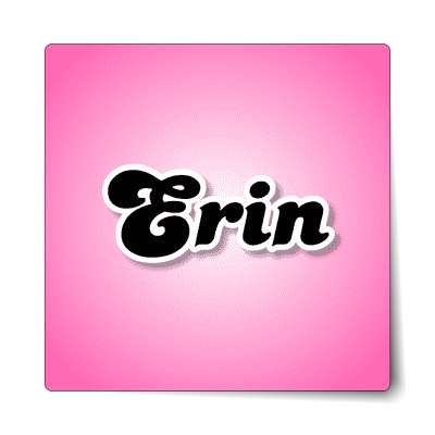 erin female name pink sticker