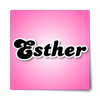 esther female name pink sticker