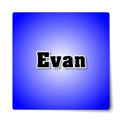 evan male name blue sticker