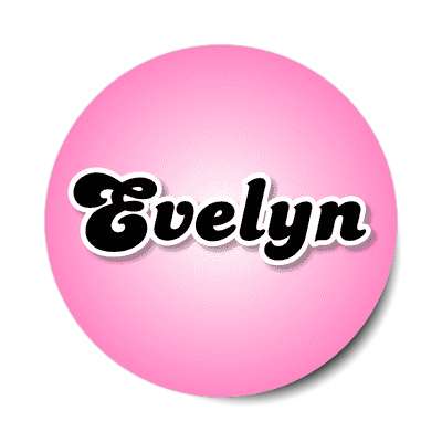 evelyn female name pink sticker