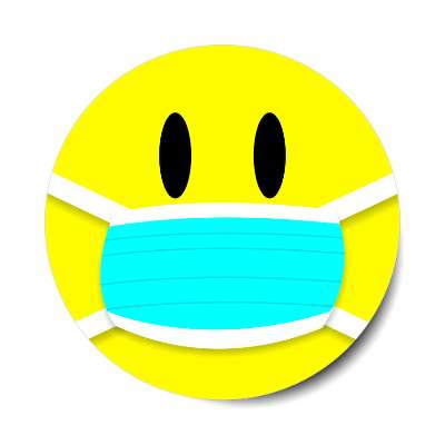 face mask smile face sticker