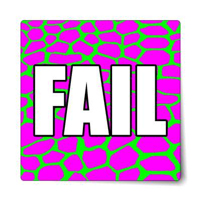 fail giraffe pattern green magenta sticker