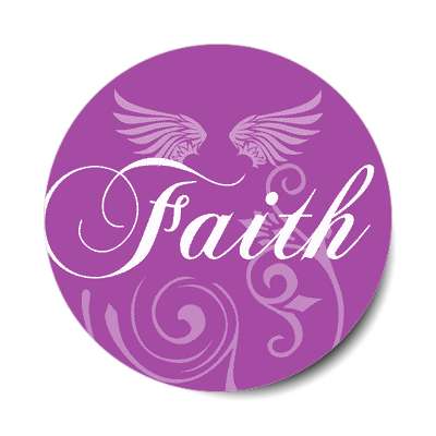 faith flourish wings purple sticker