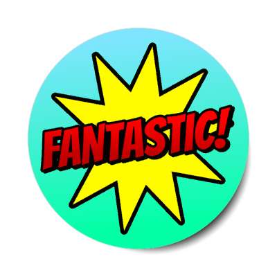 fantastic burst aqua green stickers, magnet