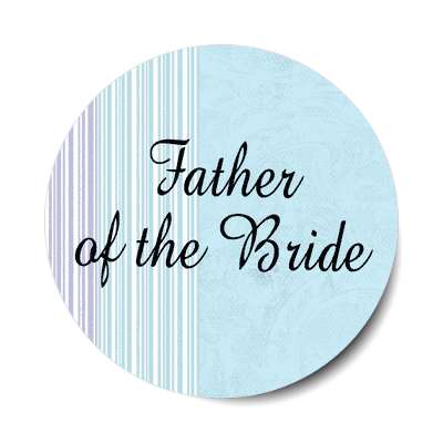 father of the bride blue lines vertical sticker