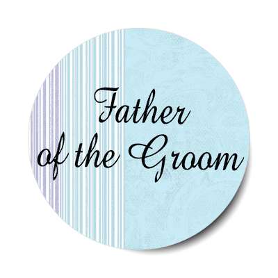 father of the groom blue lines vertical sticker