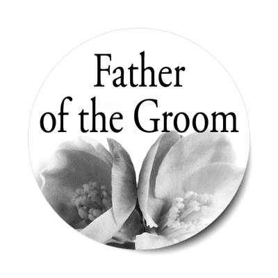 father of the groom classic two large grey flowers sticker