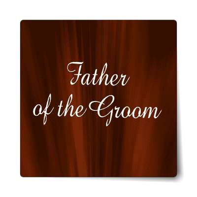 father of the groom dark red curtains sticker