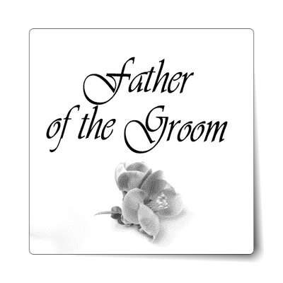 father of the groom stylized one grey flower sticker