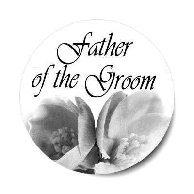 father of the groom stylized two large grey flowers sticker