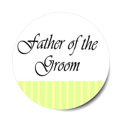father of the groom yellow vertical lines stylized sticker