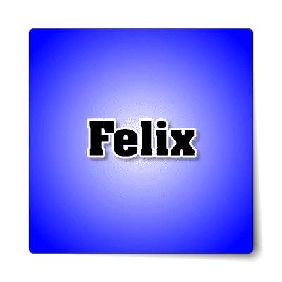 felix male name blue sticker