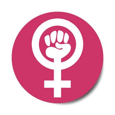 feminist symbol pink sticker