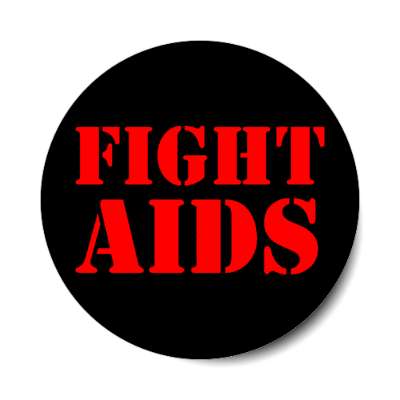 fight aids stencil black stickers, magnet