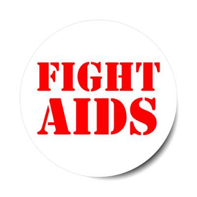 fight aids stencil white stickers, magnet