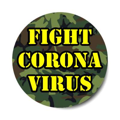 fight coronavirus camouflage stencil sticker