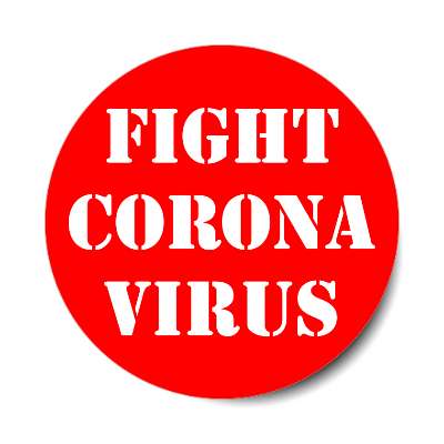 fight coronavirus red stencil sticker