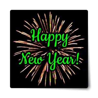 fireworks black happy new year sticker